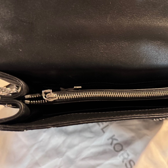 Michael Kors Whitney Studded Leather Shoulder Bag - Black - Picture 10 of 15